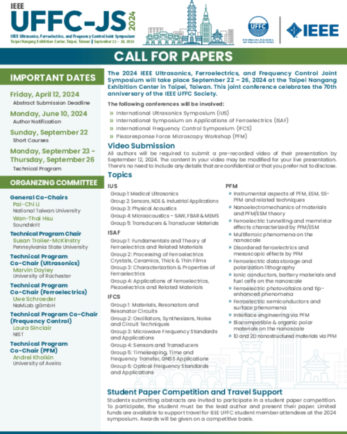 2024 Ultrasonics, Ferroelectrics, and Frequency Control Joint Symposium
